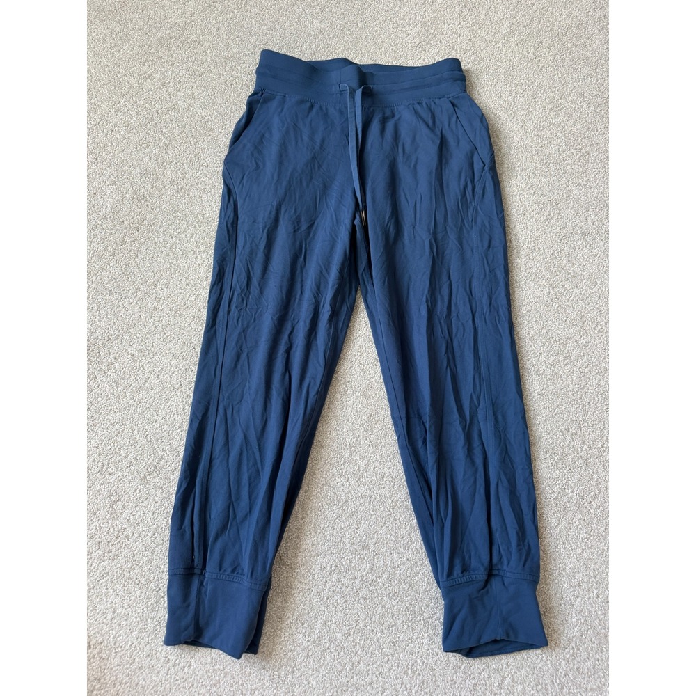 Lululemon Jogger Women Size 4 Blue Drawstring Waist Side Pockets Cuff Hem